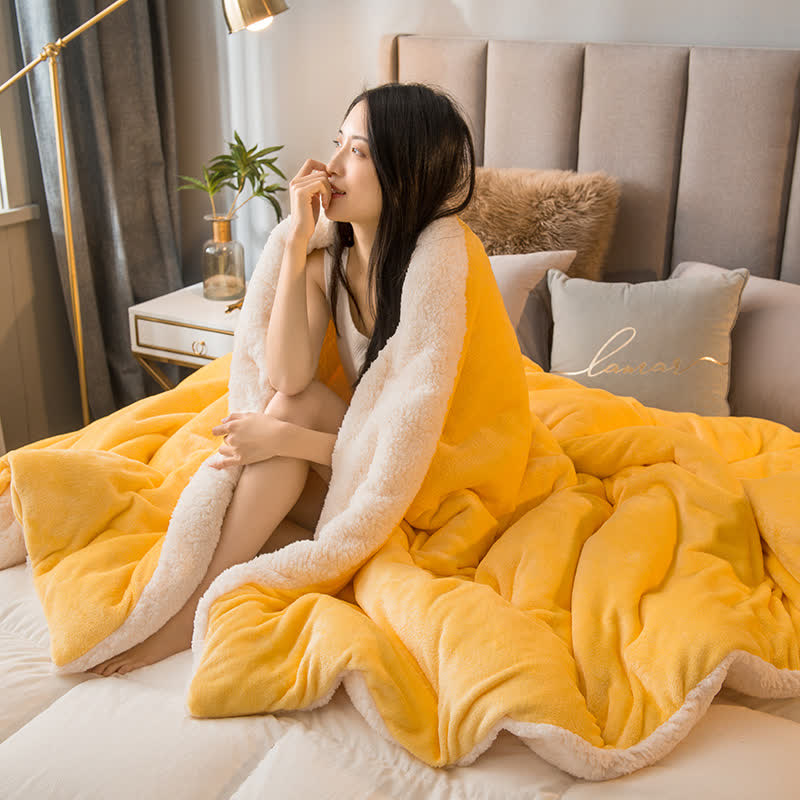 Ownkoti Solid Color Sherpa Duvet Cover Blanket - image 3