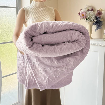 Ownkoti Faux Fur Tulip Textured Plush Blanket - Purple - 2PCS Pillowcases - 19" x 29" - image 14