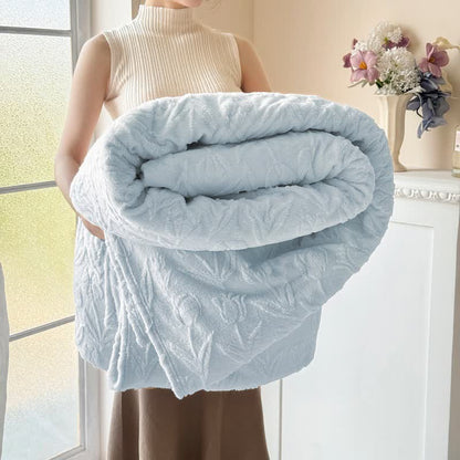 Ownkoti Faux Fur Tulip Textured Plush Blanket - Light Blue - 2PCS Pillowcases - 19" x 29" - image 10