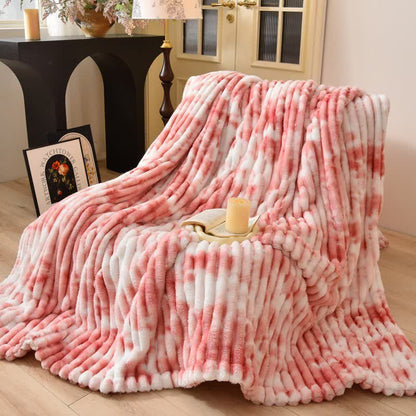 Ownkoti Modern Striped Warm Throw Blanket - Pink - Queen - image 6
