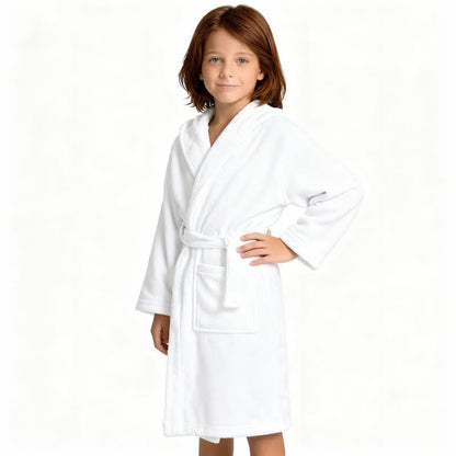 Ownkoti Solid Hooded Cotton Child Bathrobe - image 2