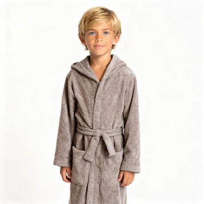 Ownkoti Solid Hooded Cotton Child Bathrobe - image 10
