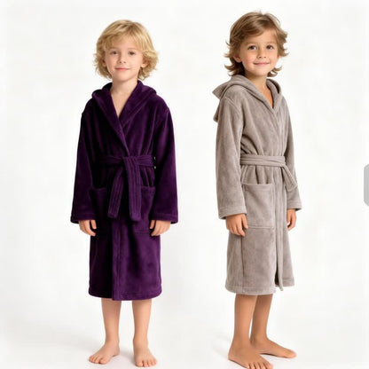 Ownkoti Solid Hooded Cotton Child Bathrobe - image 0