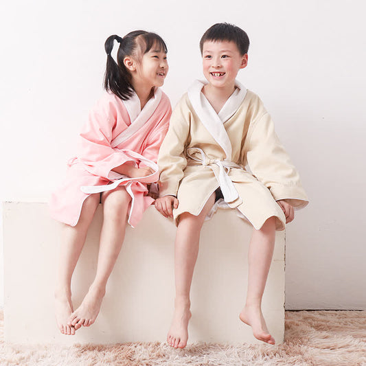 Ownkoti Minimalist Solid Color Pocket Child Bathrobe - image 0