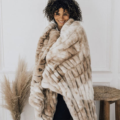 Ownkoti Tie-Dye Faux Rabbit Fur Blanket - image 0