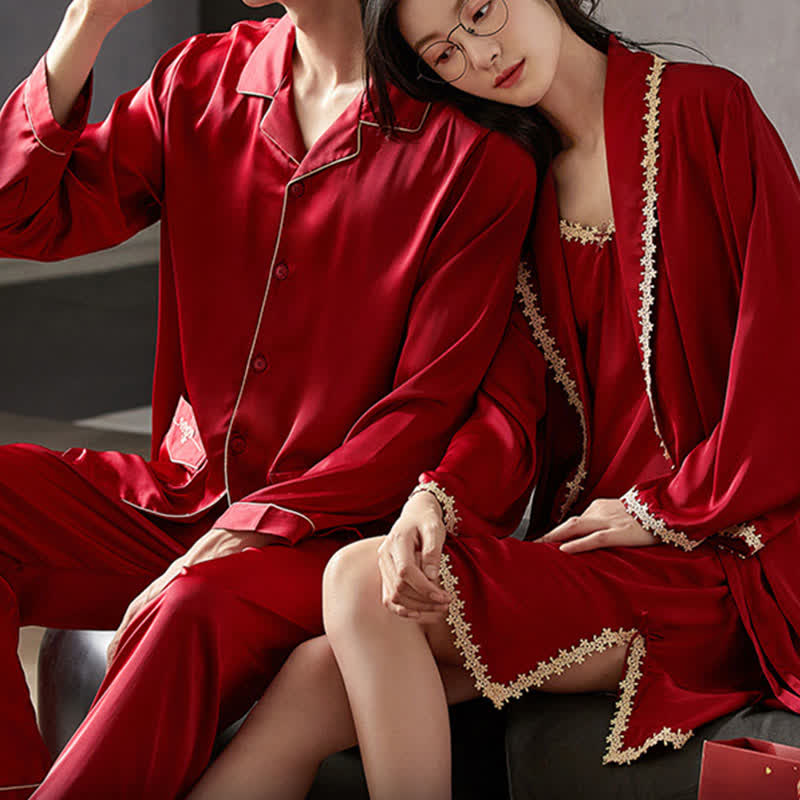 Ownkoti Lace Couple Matching Nightwear Set - image 3