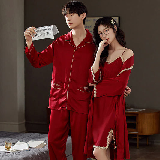 Ownkoti Lace Couple Matching Nightwear Set - image 0