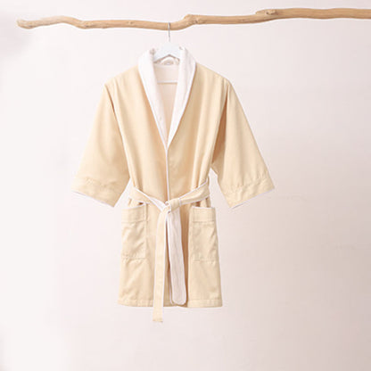 Ownkoti Minimalist Solid Color Pocket Child Bathrobe - Yellow - XL - image 6