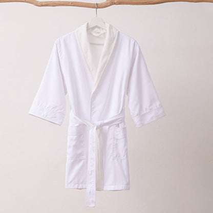 Ownkoti Minimalist Solid Color Pocket Child Bathrobe - White - XL - image 3