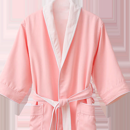 Ownkoti Minimalist Solid Color Pocket Child Bathrobe - image 5