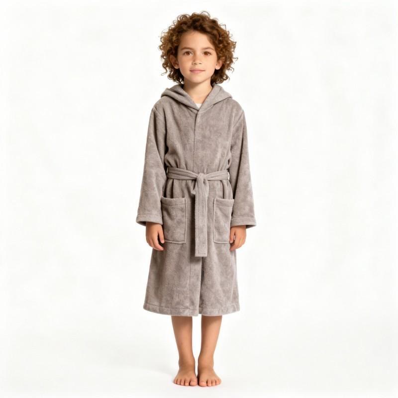 Ownkoti Solid Hooded Cotton Child Bathrobe - image 11