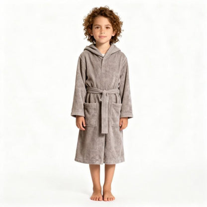 Ownkoti Solid Hooded Cotton Child Bathrobe - image 11