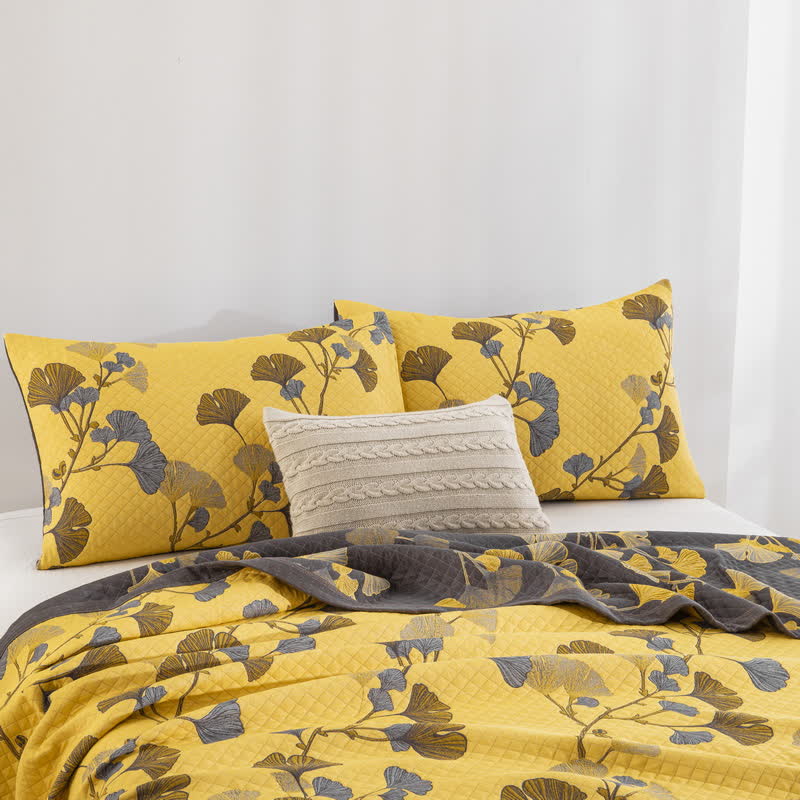 Ownkoti Ginkgo Leaf Organic Cotton Reversible Quilt - image 21