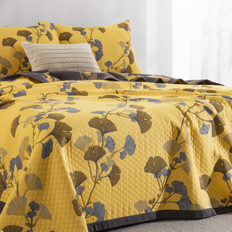 Ownkoti Ginkgo Leaf Organic Cotton Reversible Quilt - image 22