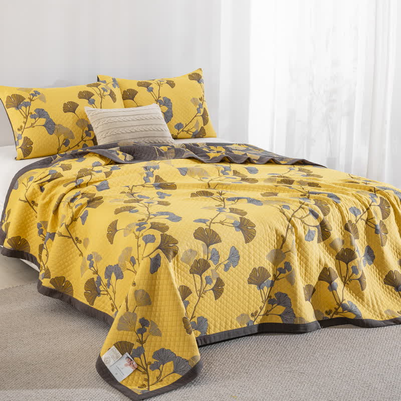 Ownkoti Ginkgo Leaf Organic Cotton Reversible Quilt - image 20