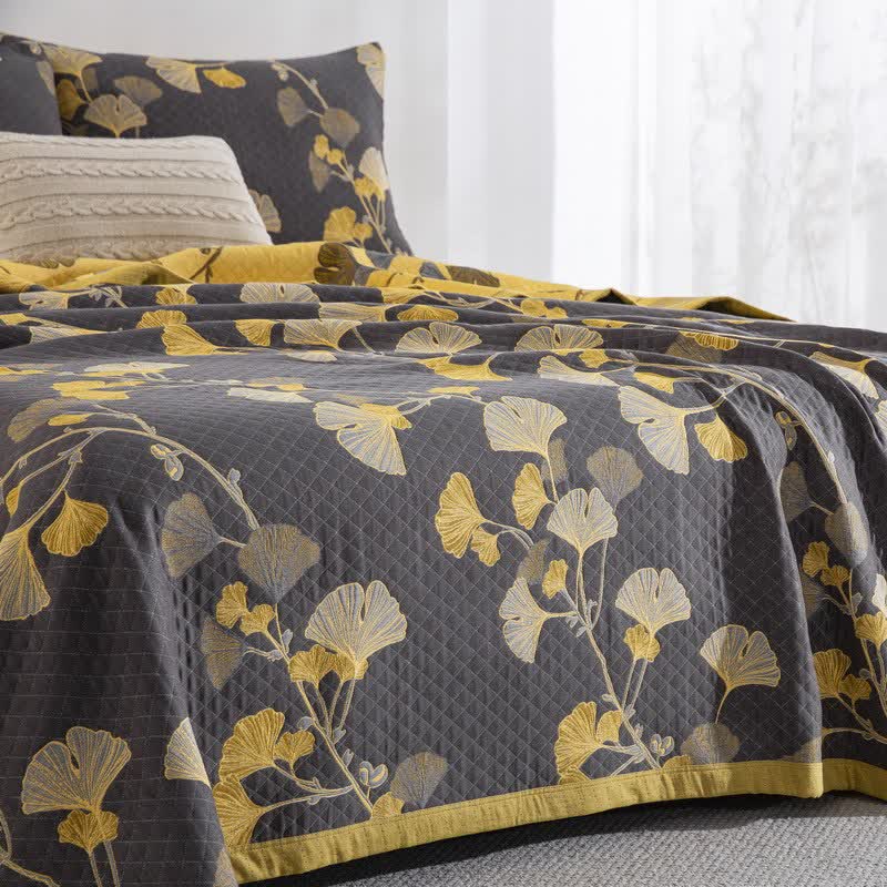 Ownkoti Ginkgo Leaf Organic Cotton Reversible Quilt - image 30