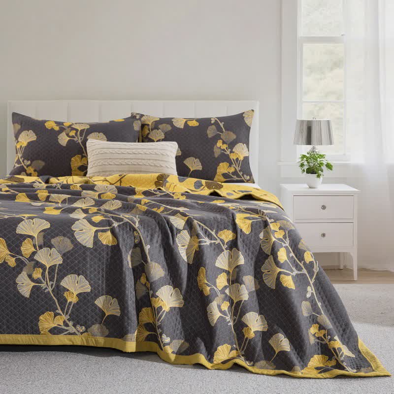 Ownkoti Ginkgo Leaf Organic Cotton Reversible Quilt - image 27