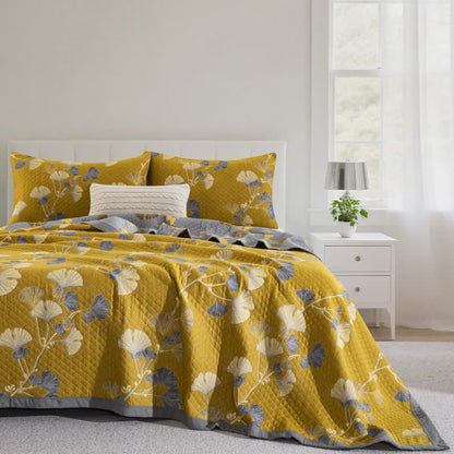 Ownkoti Ginkgo Leaf Organic Cotton Reversible Quilt - image 35