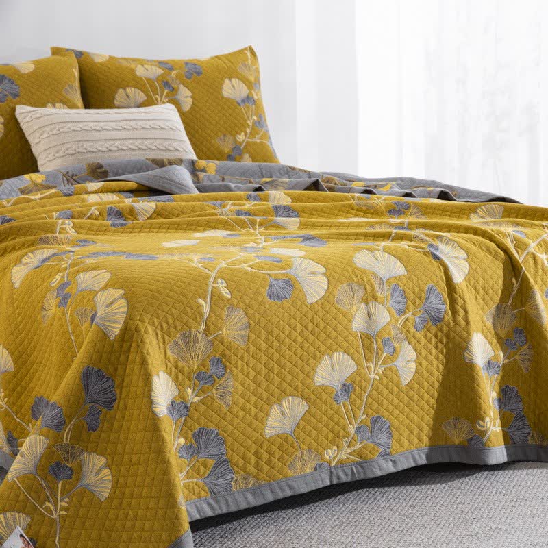 Ownkoti Ginkgo Leaf Organic Cotton Reversible Quilt - image 37