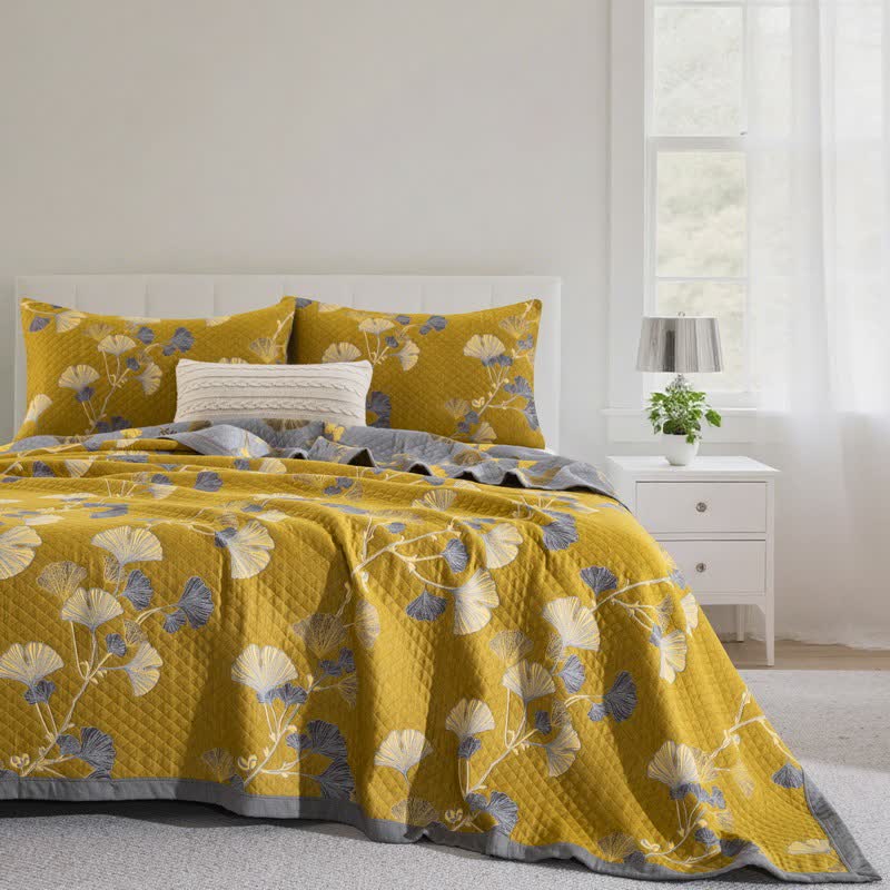 Ownkoti Ginkgo Leaf Organic Cotton Reversible Quilt - image 35
