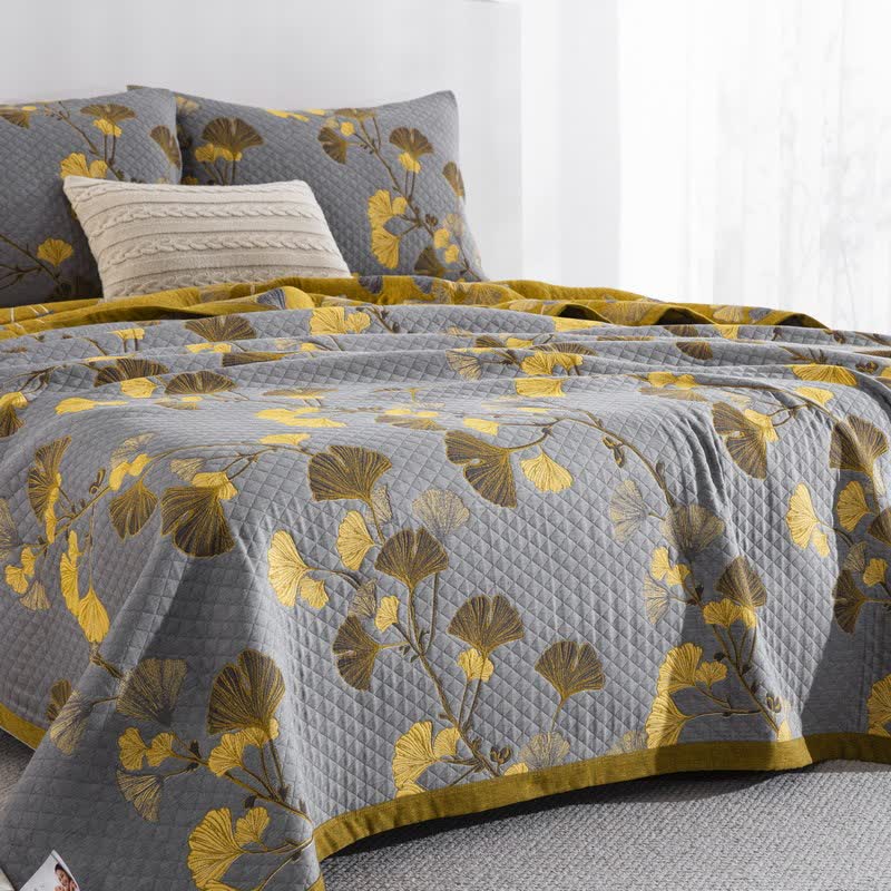 Ownkoti Ginkgo Leaf Organic Cotton Reversible Quilt - image 45
