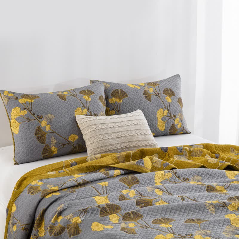 Ownkoti Ginkgo Leaf Organic Cotton Reversible Quilt - image 44