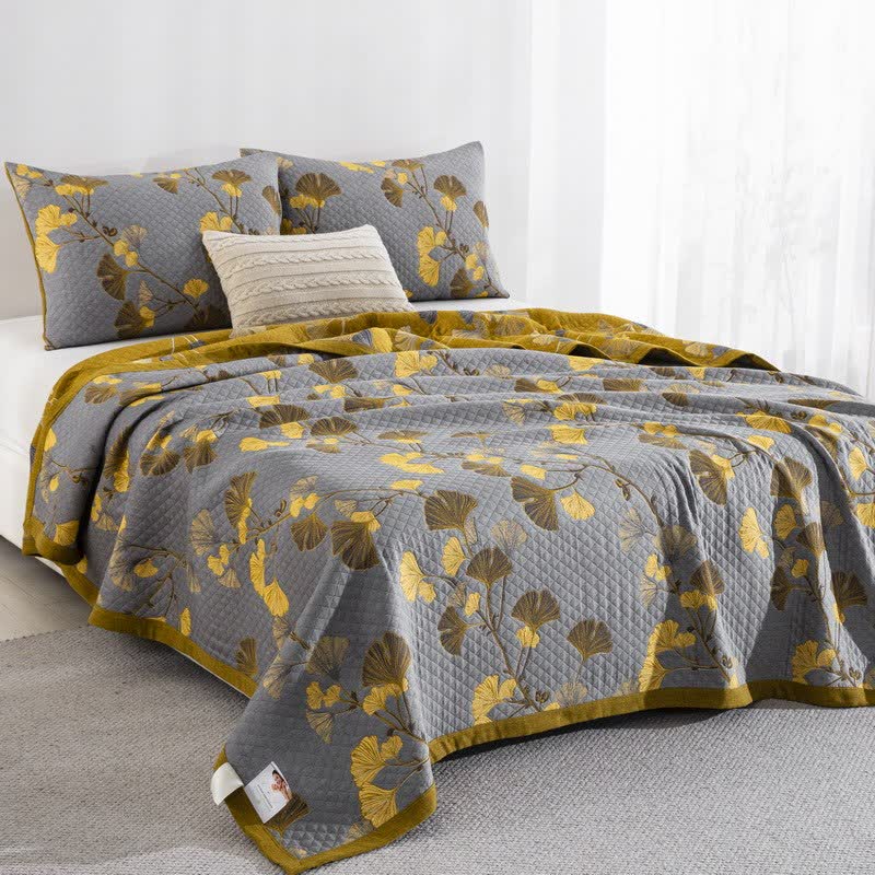 Ownkoti Ginkgo Leaf Organic Cotton Reversible Quilt - image 43