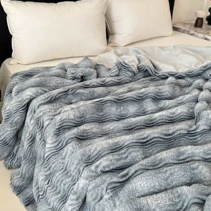 Ownkoti Faux Fur Wavy Jacquard Plush Blanket - image 17