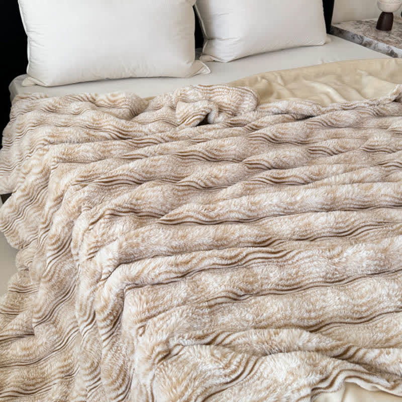 Ownkoti Faux Fur Wavy Jacquard Plush Blanket - image 13