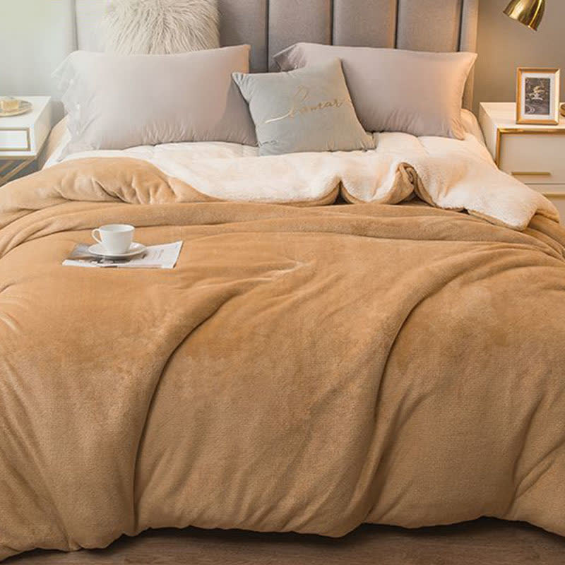 Ownkoti Solid Color Sherpa Duvet Cover Blanket - image 22