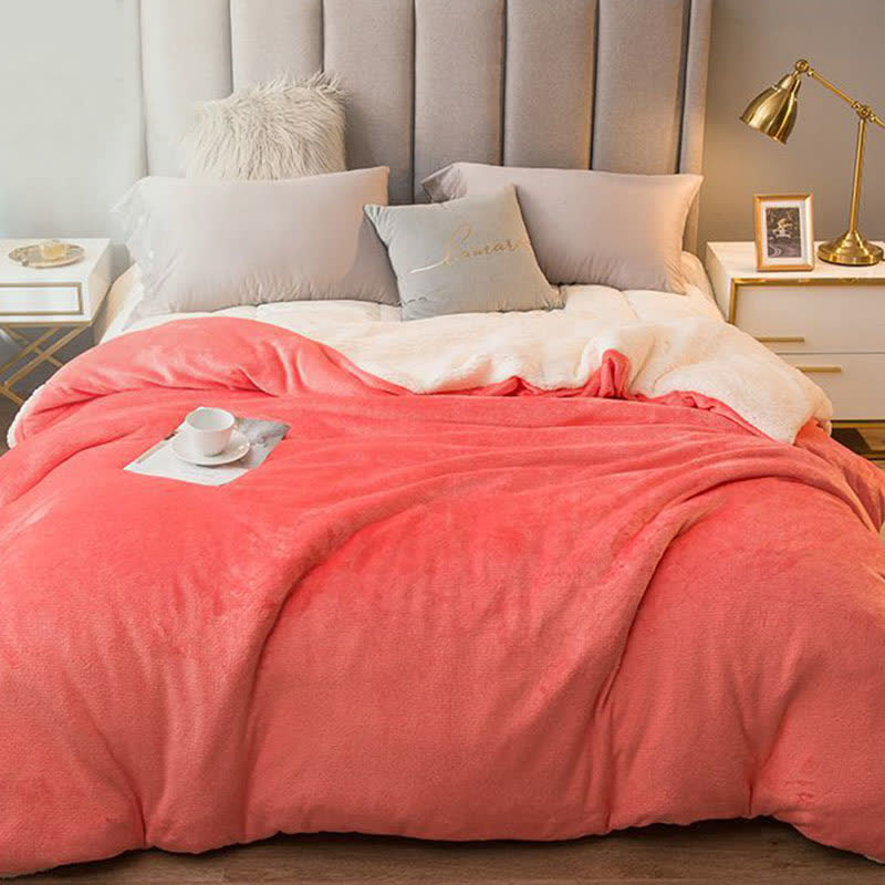 Ownkoti Solid Color Sherpa Duvet Cover Blanket - image 20