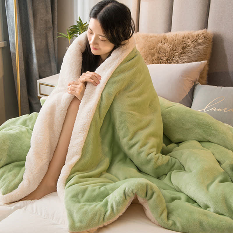 Ownkoti Solid Color Sherpa Duvet Cover Blanket - image 11