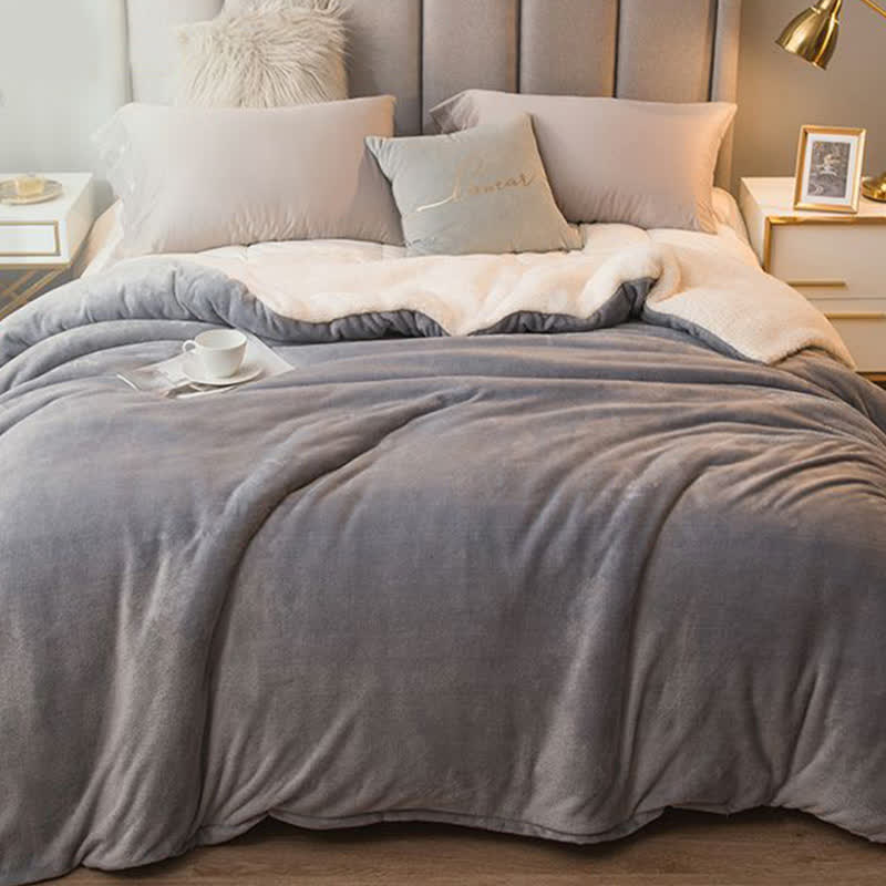 Ownkoti Solid Color Sherpa Duvet Cover Blanket - image 28