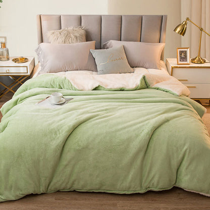 Ownkoti Solid Color Sherpa Duvet Cover Blanket - image 8