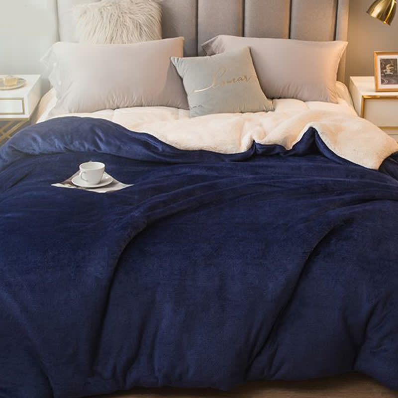 Ownkoti Solid Color Sherpa Duvet Cover Blanket - image 18