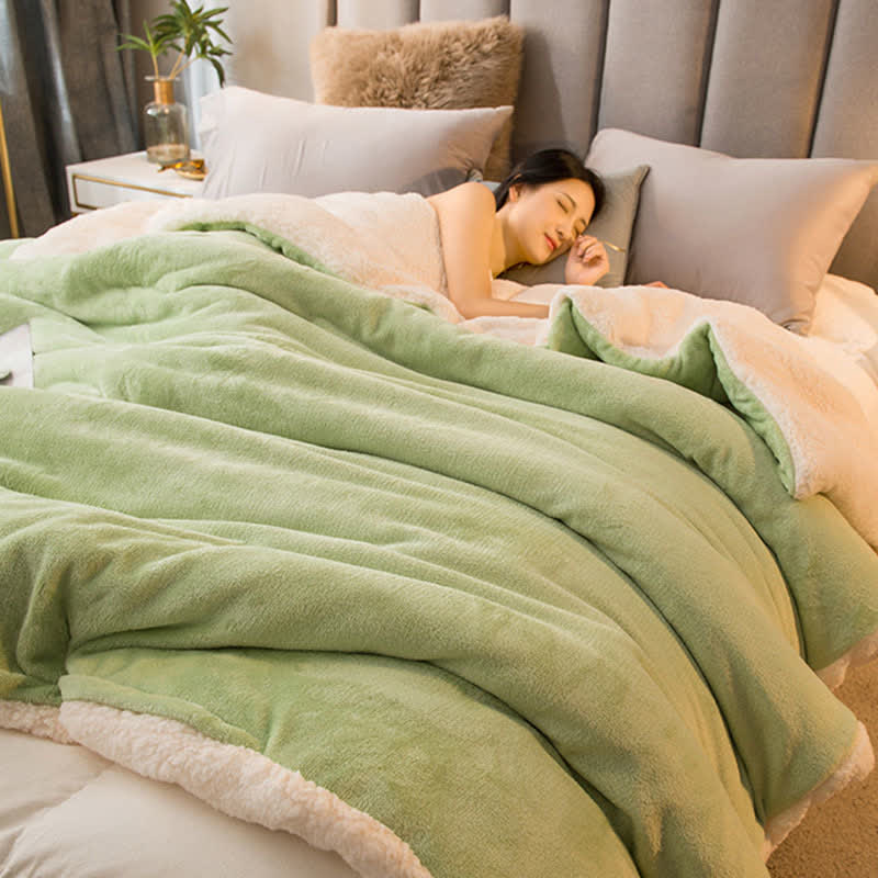 Ownkoti Solid Color Sherpa Duvet Cover Blanket - image 9