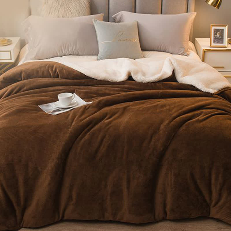 Ownkoti Solid Color Sherpa Duvet Cover Blanket - image 16