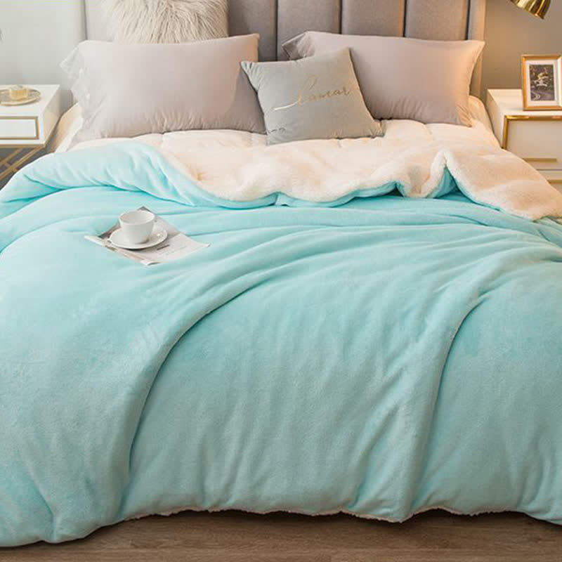 Ownkoti Solid Color Sherpa Duvet Cover Blanket - image 6