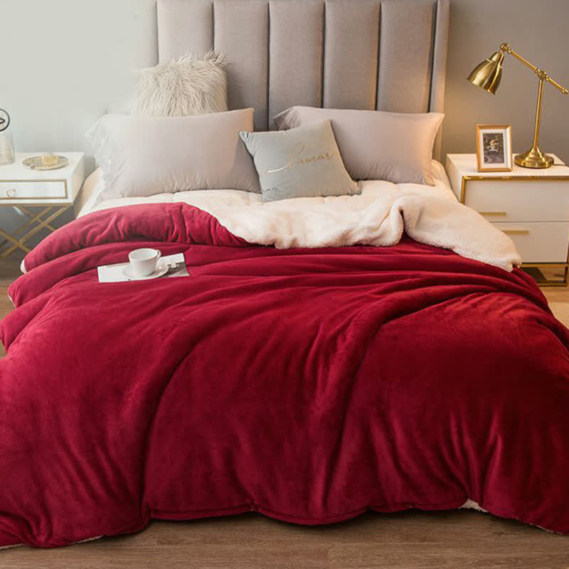 Ownkoti Solid Color Sherpa Duvet Cover Blanket - image 14