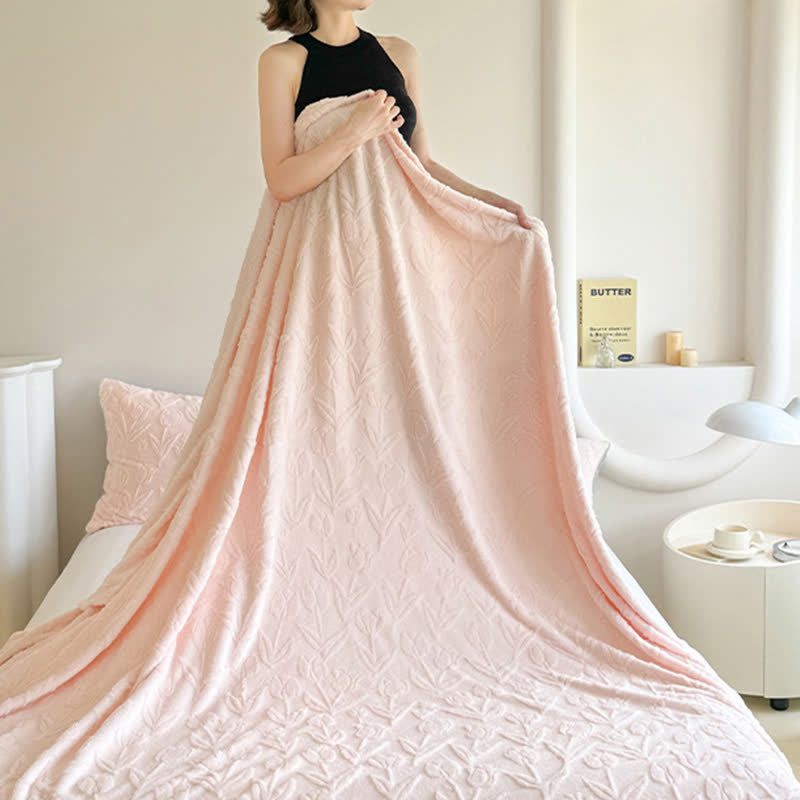 Ownkoti Faux Fur Tulip Textured Plush Blanket - image 7