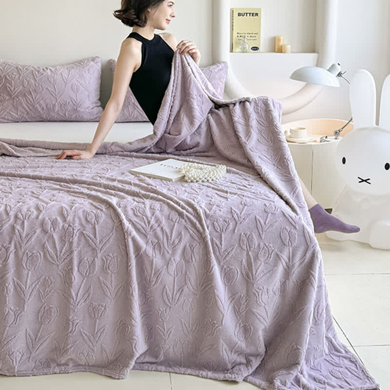 Ownkoti Faux Fur Tulip Textured Plush Blanket - image 15