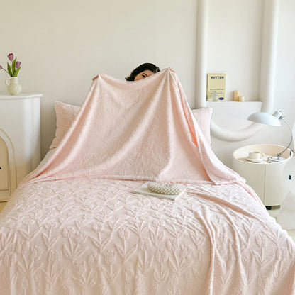 Ownkoti Faux Fur Tulip Textured Plush Blanket - image 5