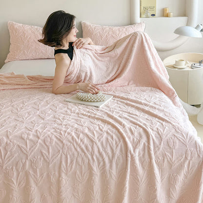 Ownkoti Faux Fur Tulip Textured Plush Blanket - image 4