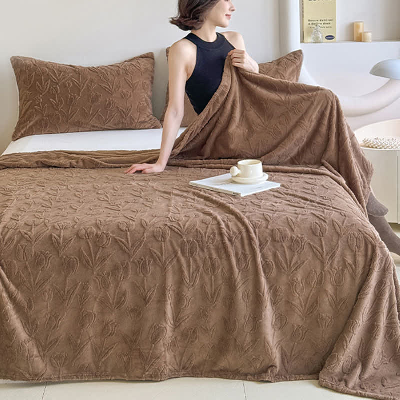 Ownkoti Faux Fur Tulip Textured Plush Blanket - image 17