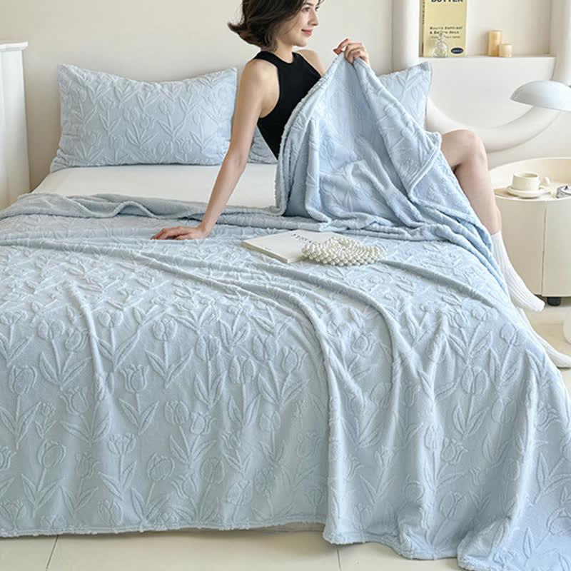 Ownkoti Faux Fur Tulip Textured Plush Blanket - image 11