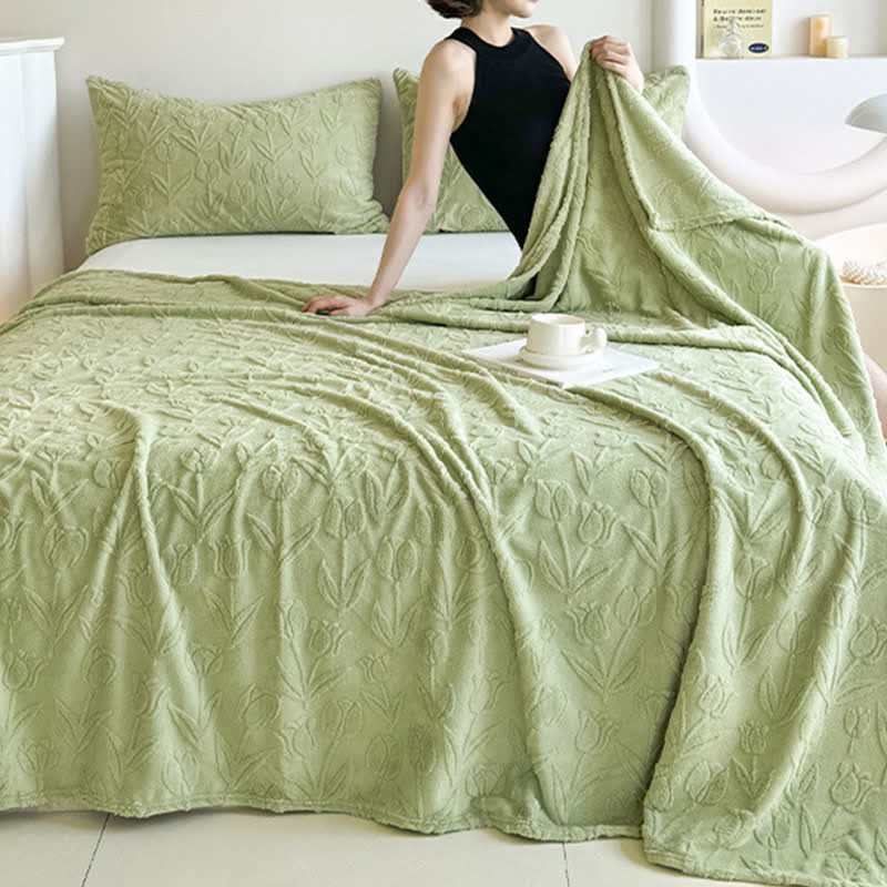 Ownkoti Faux Fur Tulip Textured Plush Blanket - image 13