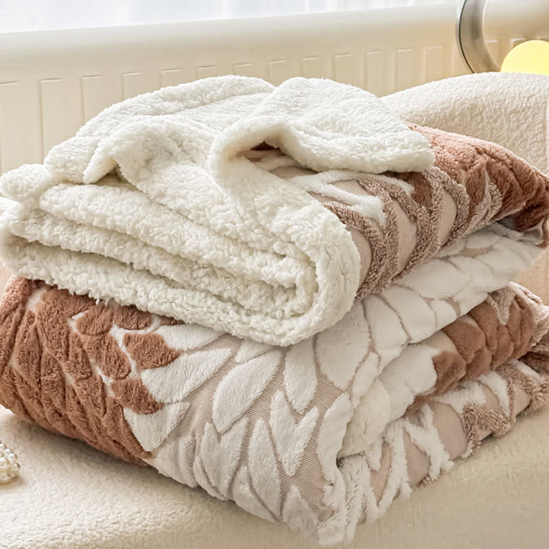 Ownkoti Floral-inspired Jacquard Sherpa Blanket - image 8