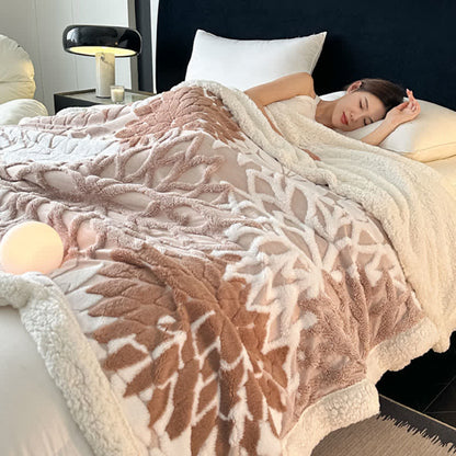 Ownkoti Floral-inspired Jacquard Sherpa Blanket - image 1