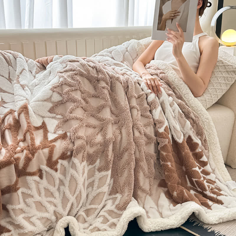 Ownkoti Floral-inspired Jacquard Sherpa Blanket - image 6