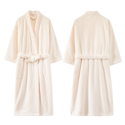 Ownkoti Minimalist Style Solid Plush Robe - image 3